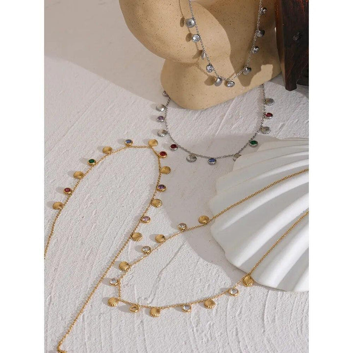 Azurine Gold Plated Necklace - Stellise