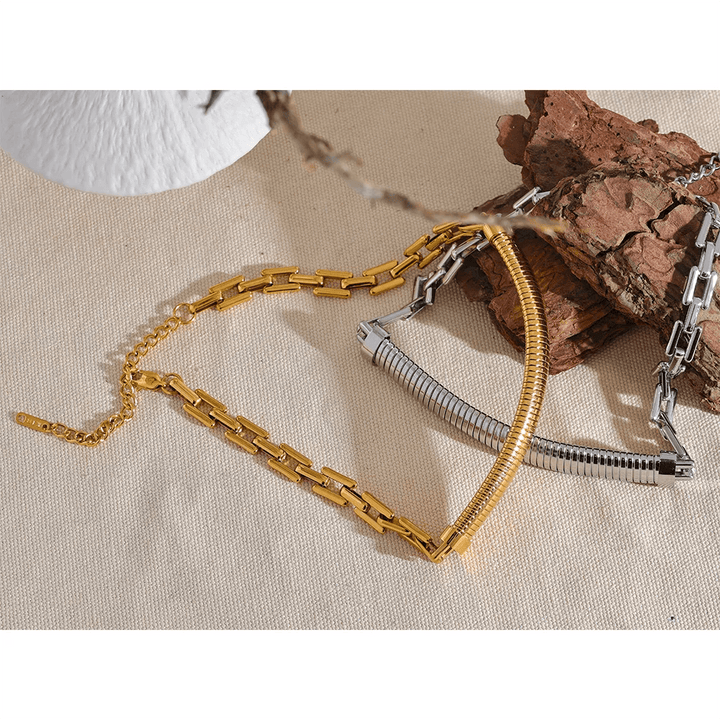 Verity Gold Plated Chain Choker Necklace - Stellise