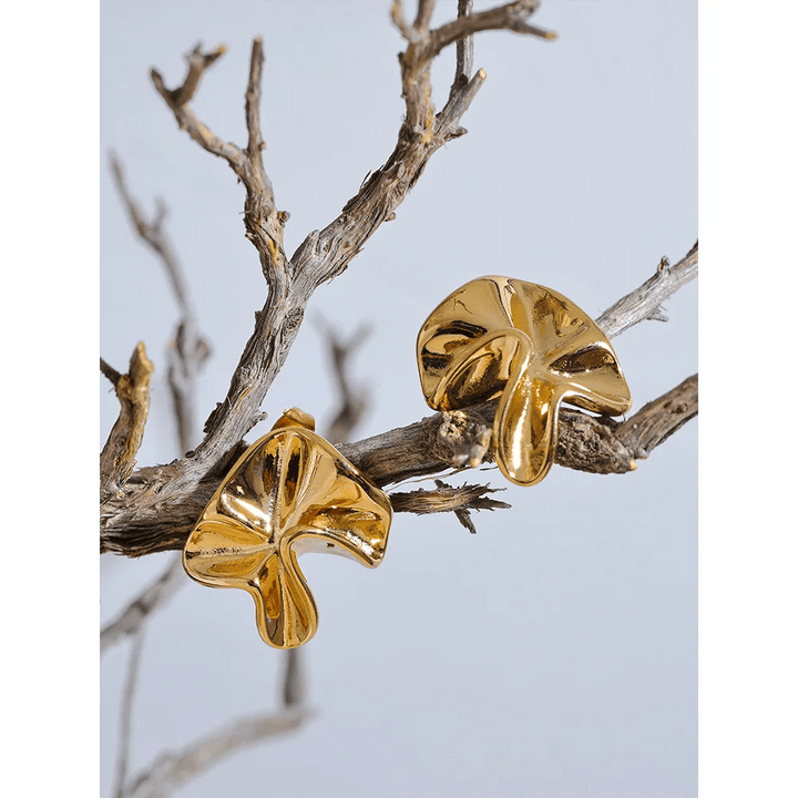 Evaleth Gold Plated Earrings - Stellise