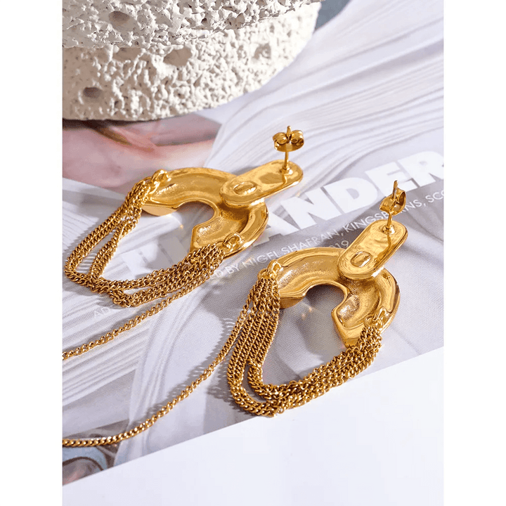 Ioluna Gold Plated Earrings - Stellise