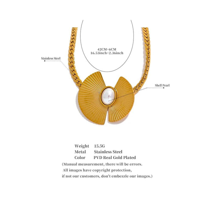 Halina Gold Plated Necklace - Stellise