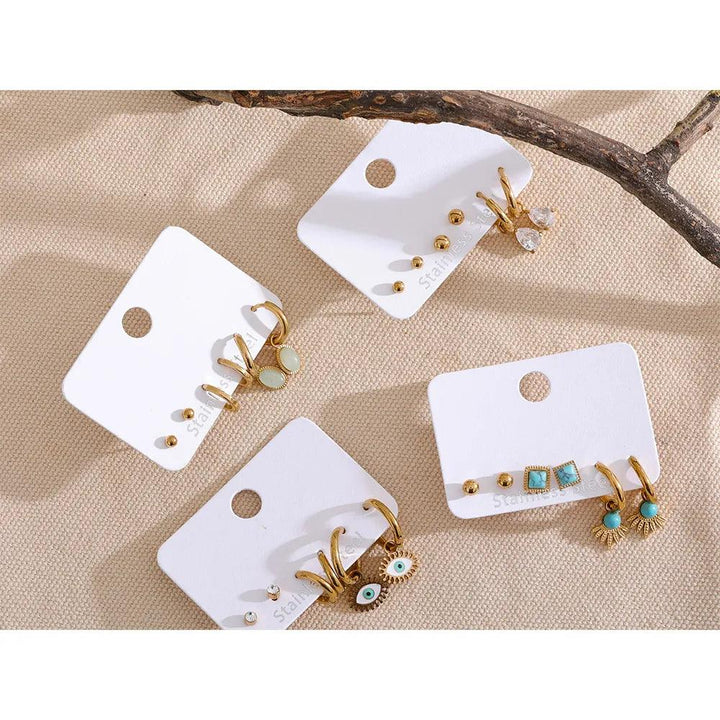 Lucienne Gold Plated Earrings Set - Stellise