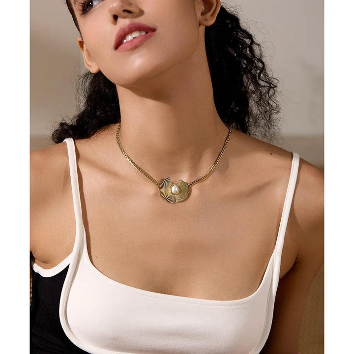 Halina Gold Plated Necklace - Stellise