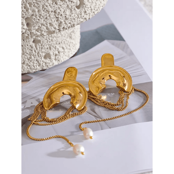 Ioluna Gold Plated Earrings - Stellise