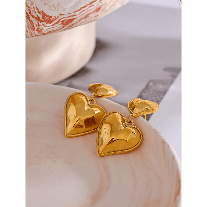 Sapphiris Gold Plated Earrings - Stellise