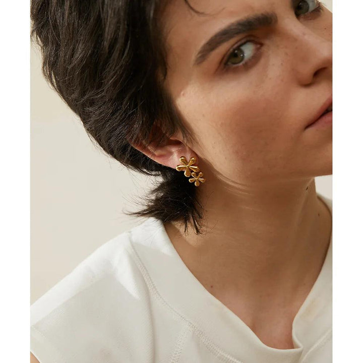 Viviette Gold Plated Earrings - Stellise