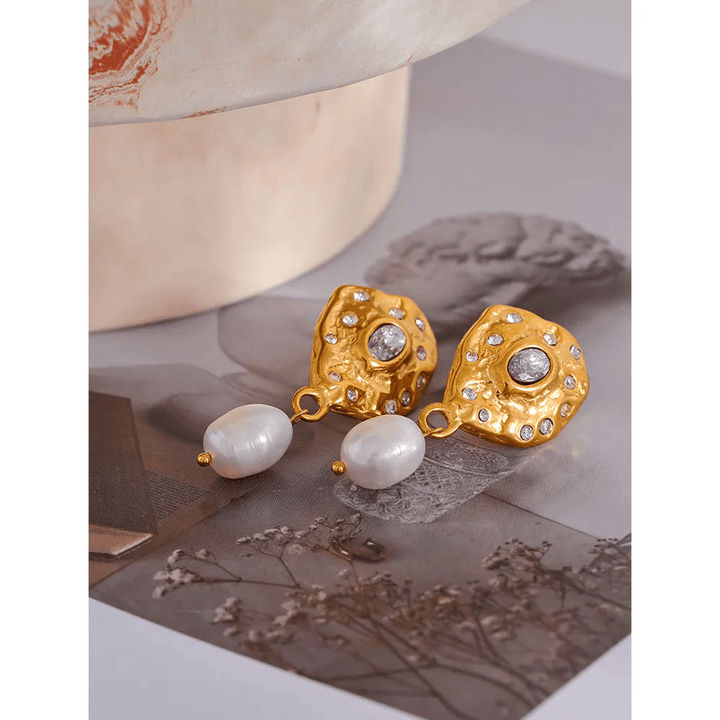 Melusine Gold Plated Earrings - Stellise