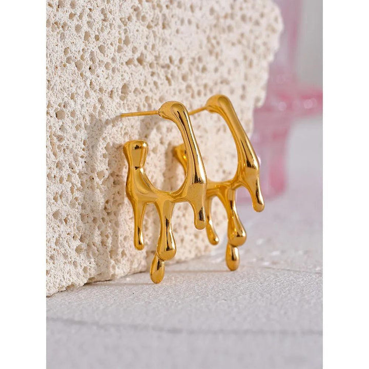 Delphina Gold Plated Earrings - Stellise