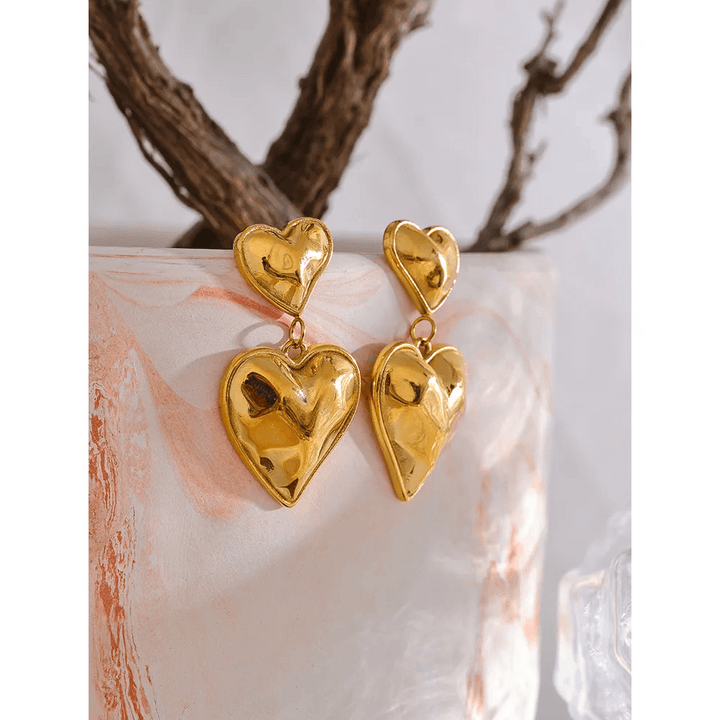 Sapphiris Gold Plated Earrings - Stellise