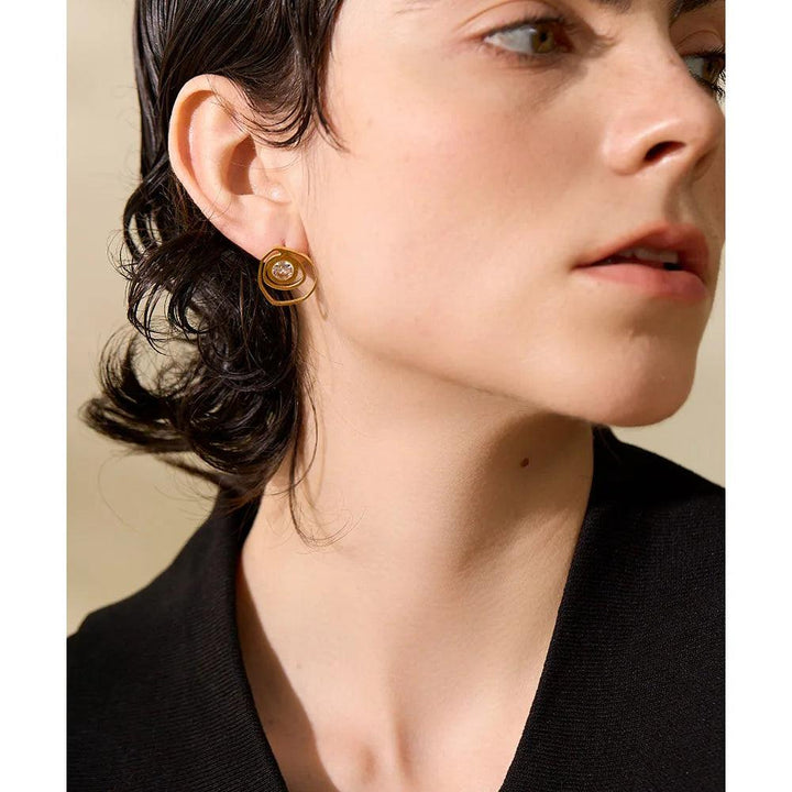 Auroriette Gold Plated Earrings - Stellise