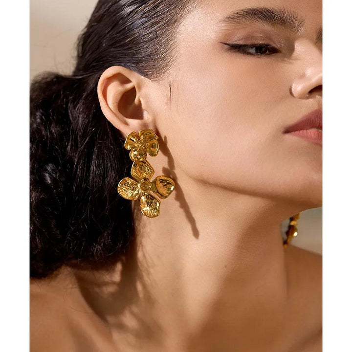 Elsabeth Gold Plated Earrings - Stellise