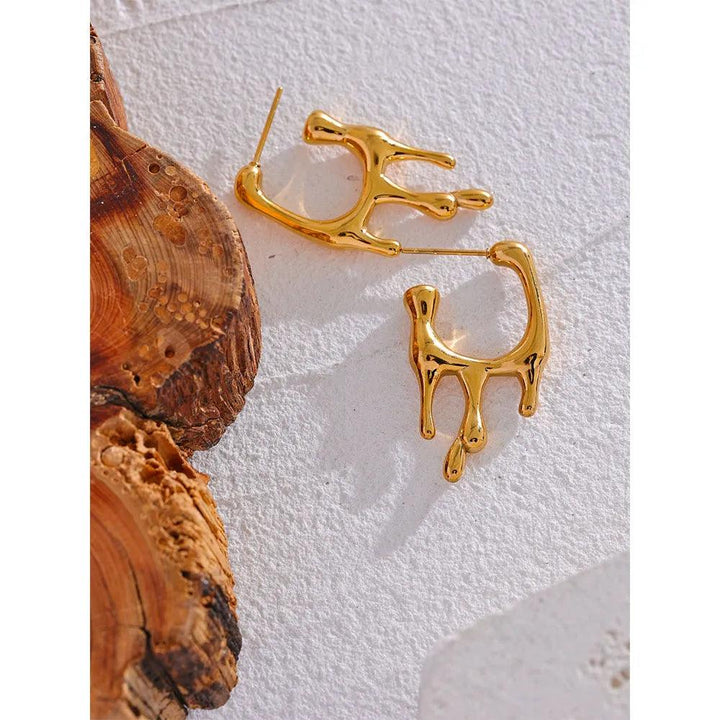 Delphina Gold Plated Earrings - Stellise