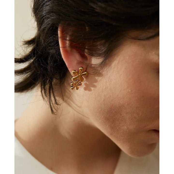 Viviette Gold Plated Earrings - Stellise