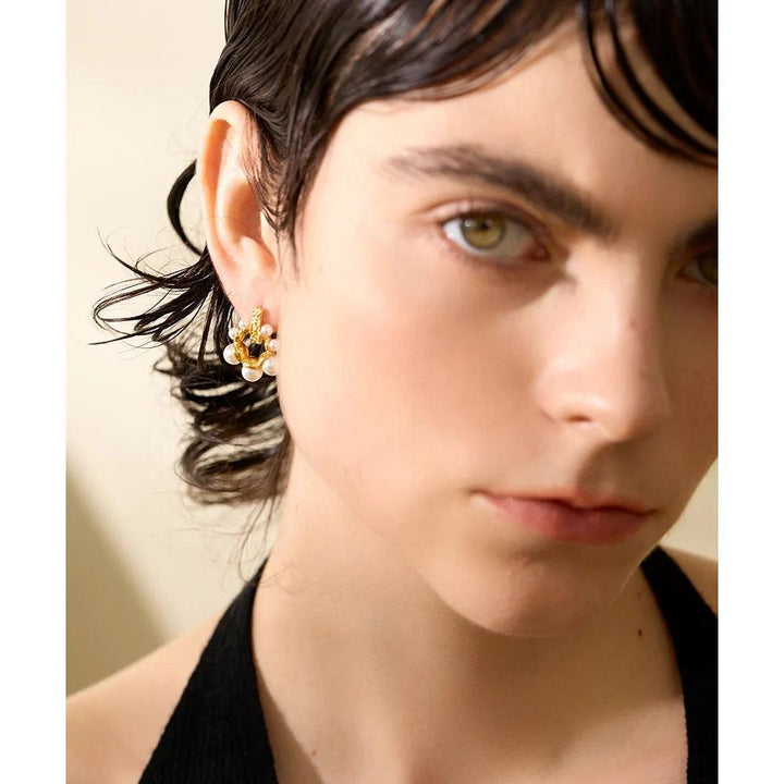 Isoleth Gold Plated Earrings - Stellise