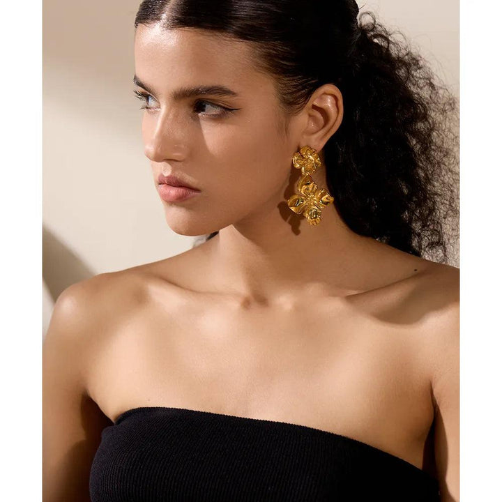 Elsabeth Gold Plated Earrings - Stellise